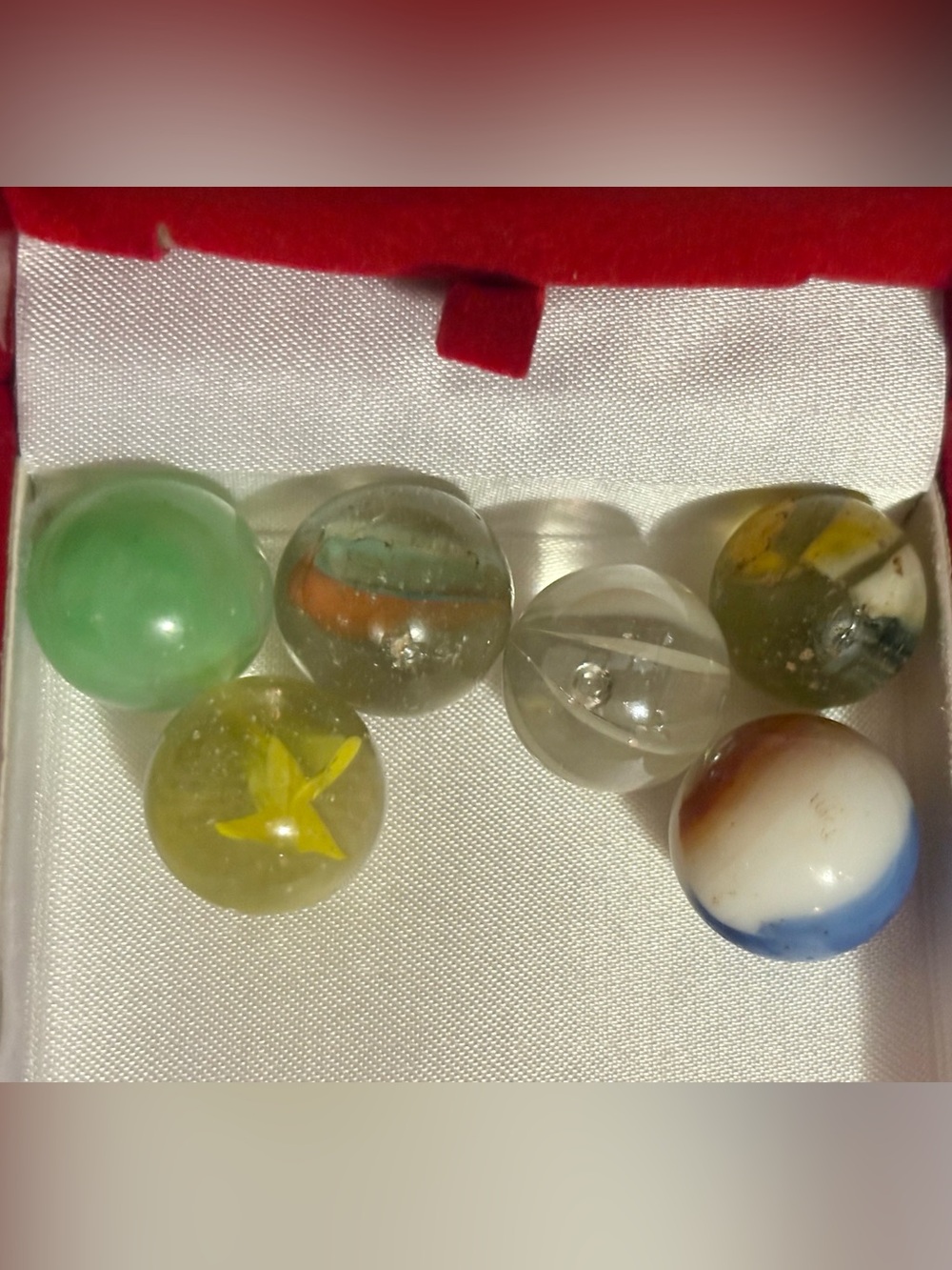 Vintage 6 Marbles CAC, Peltier, German Handmade, Agate, Cat Eye